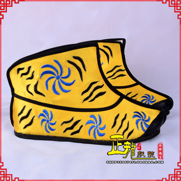 蔡甸.美猴王靴子虎纹靴金黄快靴 猴鞋