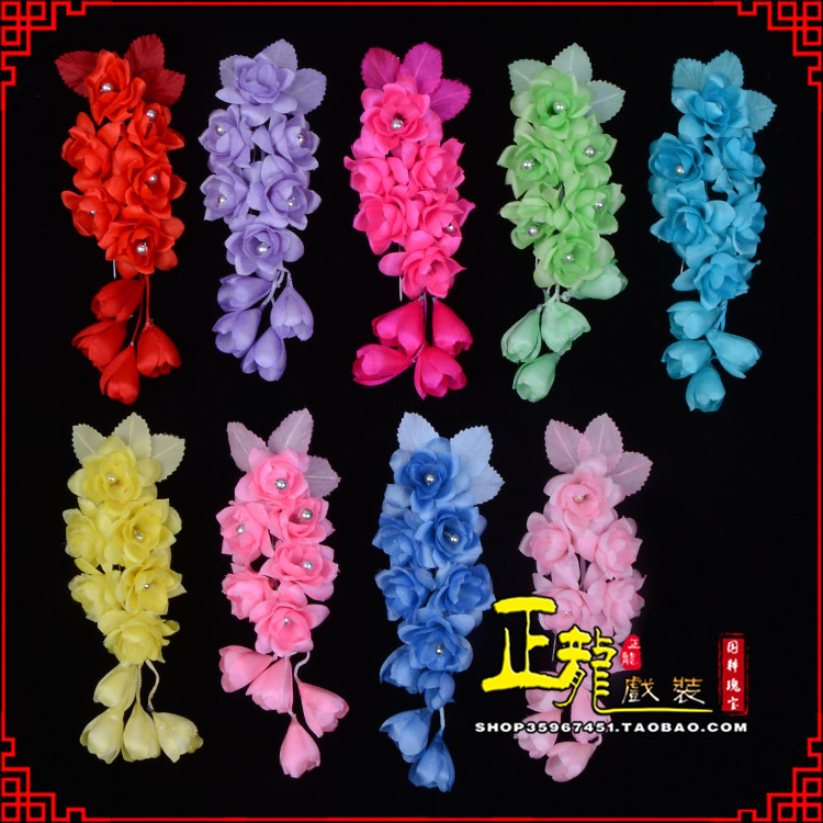 蔡甸鬓花头饰小花头花 真丝绢花