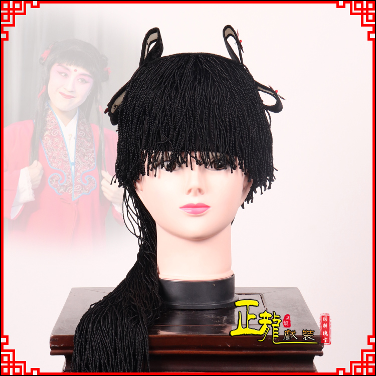 蔡甸童发哪吒头饰秦香莲儿女童子假发线帘娃娃头套