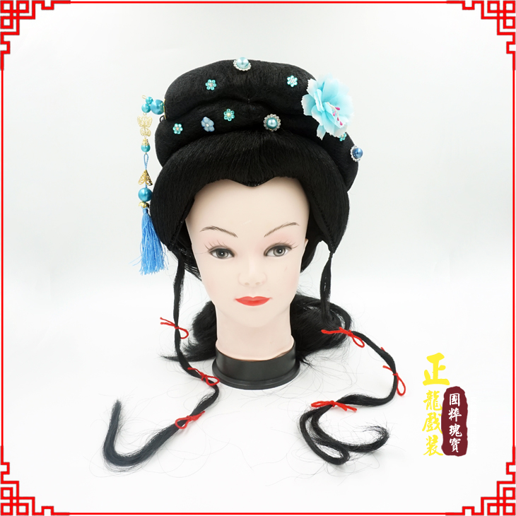 蔡甸戏剧服装京剧越剧小旦花旦丫鬟假发 小姐头套