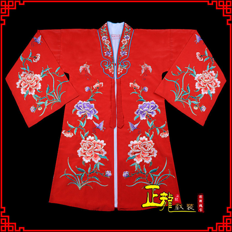 蔡甸青衣花旦戏服 好绉小叶牡丹女披